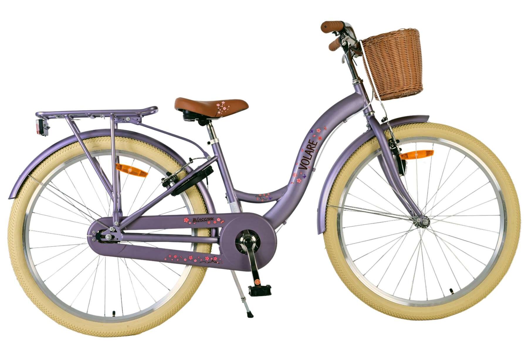 Volare Kinderfahrrad Blossom f&uuml;r M&auml;dchen 26 Zoll Kinderrad in Lila, Zwei Handbremsen 