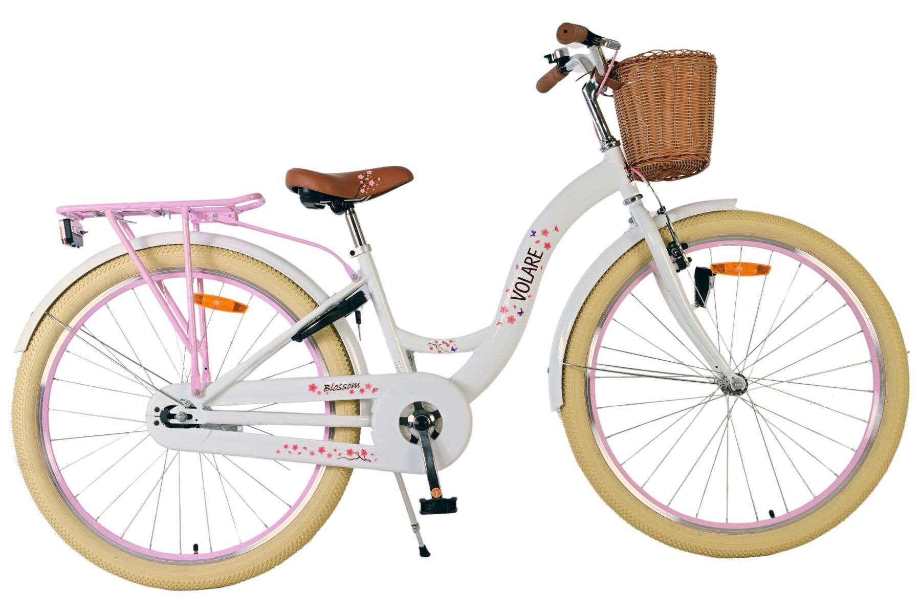 Volare Kinderfahrrad Blossom f&uuml;r M&auml;dchen 26 Zoll Kinderrad in Wei&szlig; 