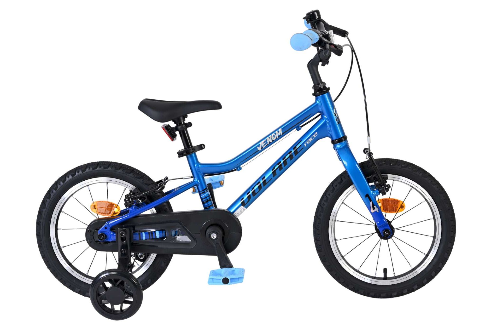 Volare Kinderfahrrad Venom f&uuml;r Jungen 14 Zoll Kinderrad in Blau, Zwei Handbremsen 