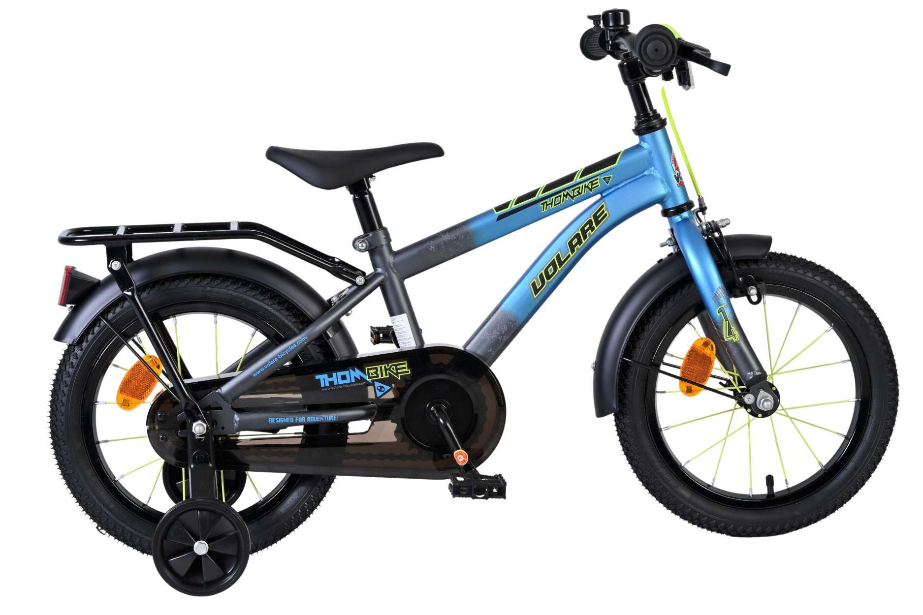 Volare Kinderfahrrad Thombike f&uuml;r Jungen 14 Zoll Kinderrad in Blaugrau 