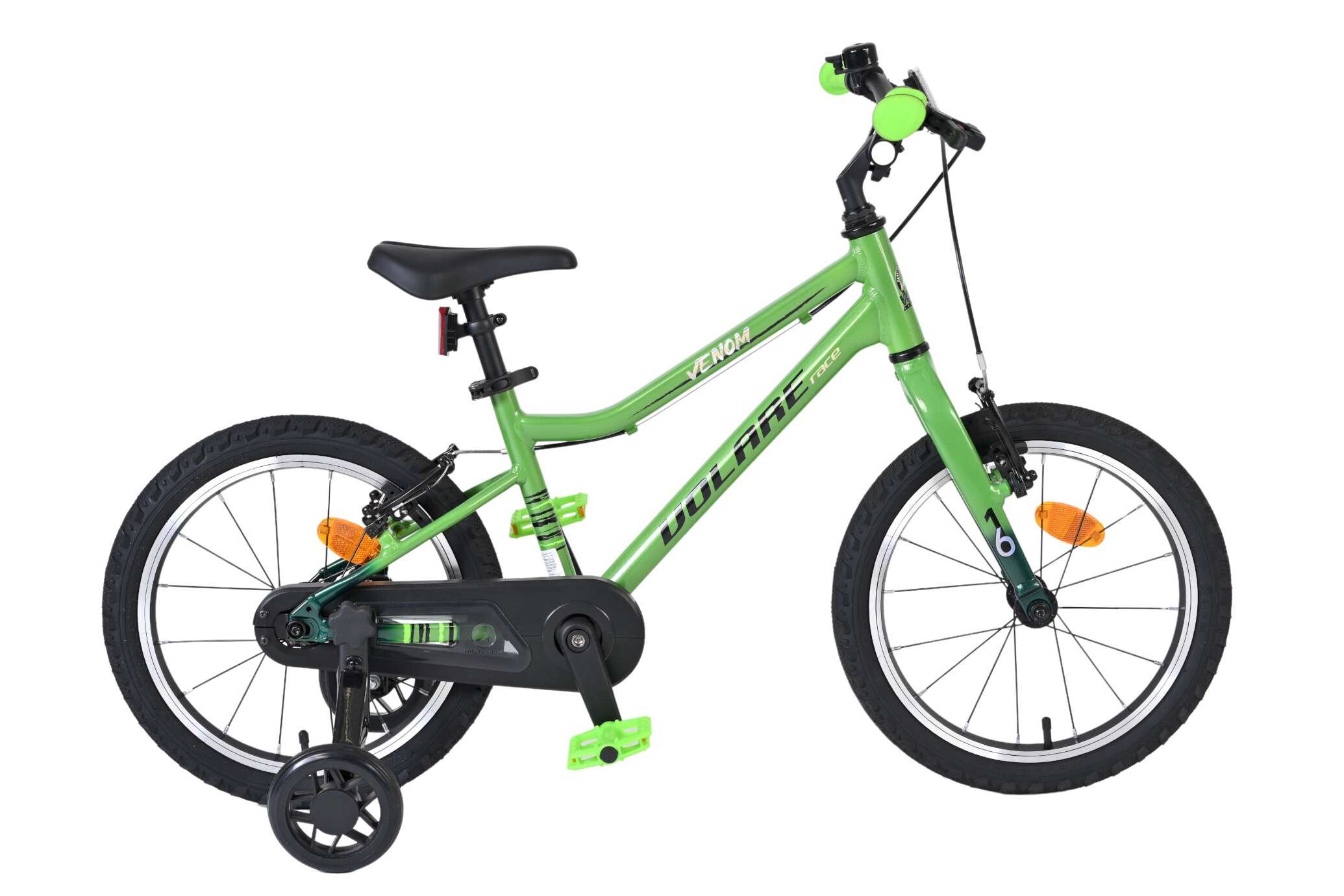 Volare Kinderfahrrad Venom f&uuml;r Jungen 16 Zoll Kinderrad in Gr&uuml;n, Zwei Handbremsen 