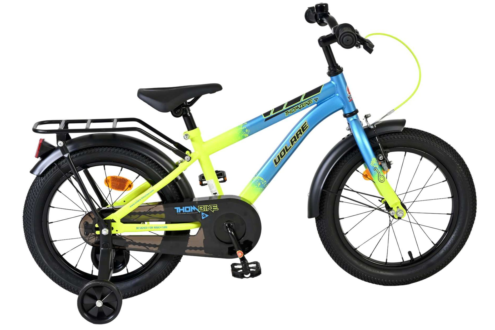 Volare Kinderfahrrad Thombike f&uuml;r Jungen 16 Zoll Kinderrad in Blau-Gelb 