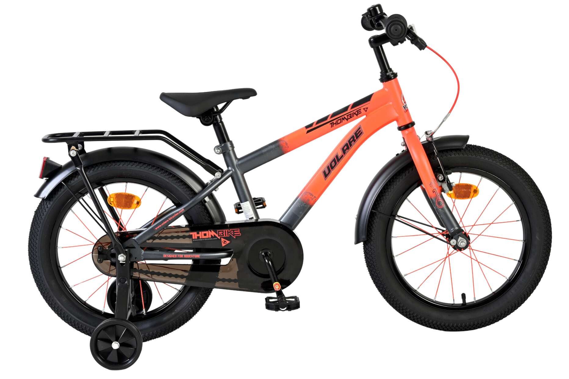 Volare Kinderfahrrad Thombike f&uuml;r Jungen 16 Zoll Kinderrad in Orange-Grau 