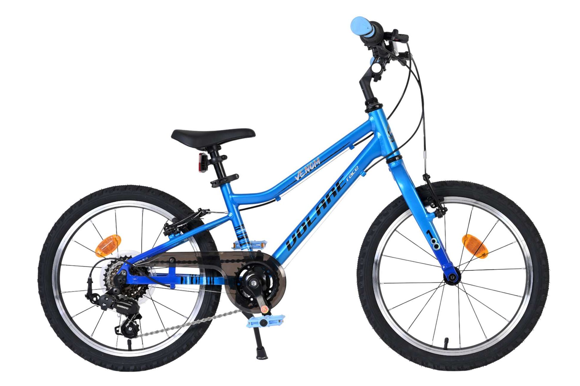 Volare Kinderfahrrad Venom f&uuml;r Jungen 18 Zoll Kinderrad in Blau, 6 G&auml;nge 