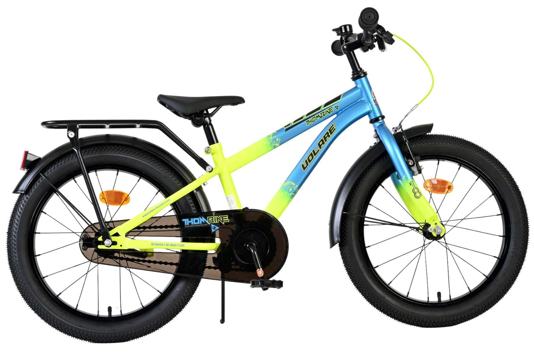 Volare Kinderfahrrad Thombike f&uuml;r Jungen 18 Zoll Kinderrad in Blau-Gelb 