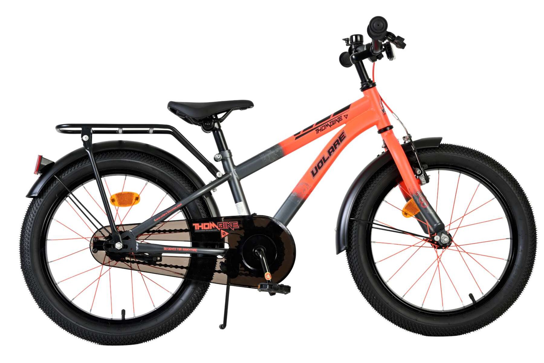 Volare Kinderfahrrad Thombike f&uuml;r Jungen 18 Zoll Kinderrad in Orange-Grau 