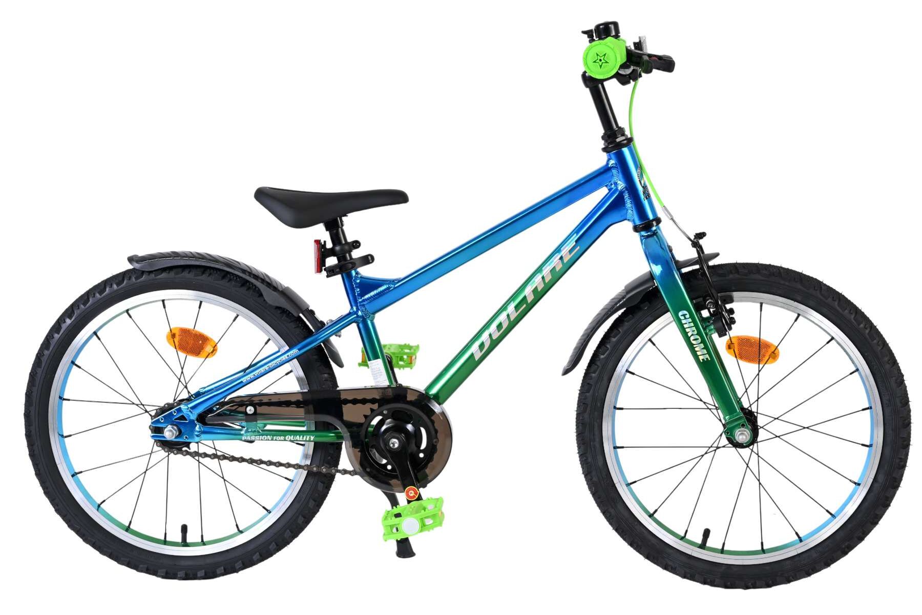 Volare Kinderfahrrad Chrome f&uuml;r Jungen 18 Zoll Kinderrad in Blaugr&uuml;n 