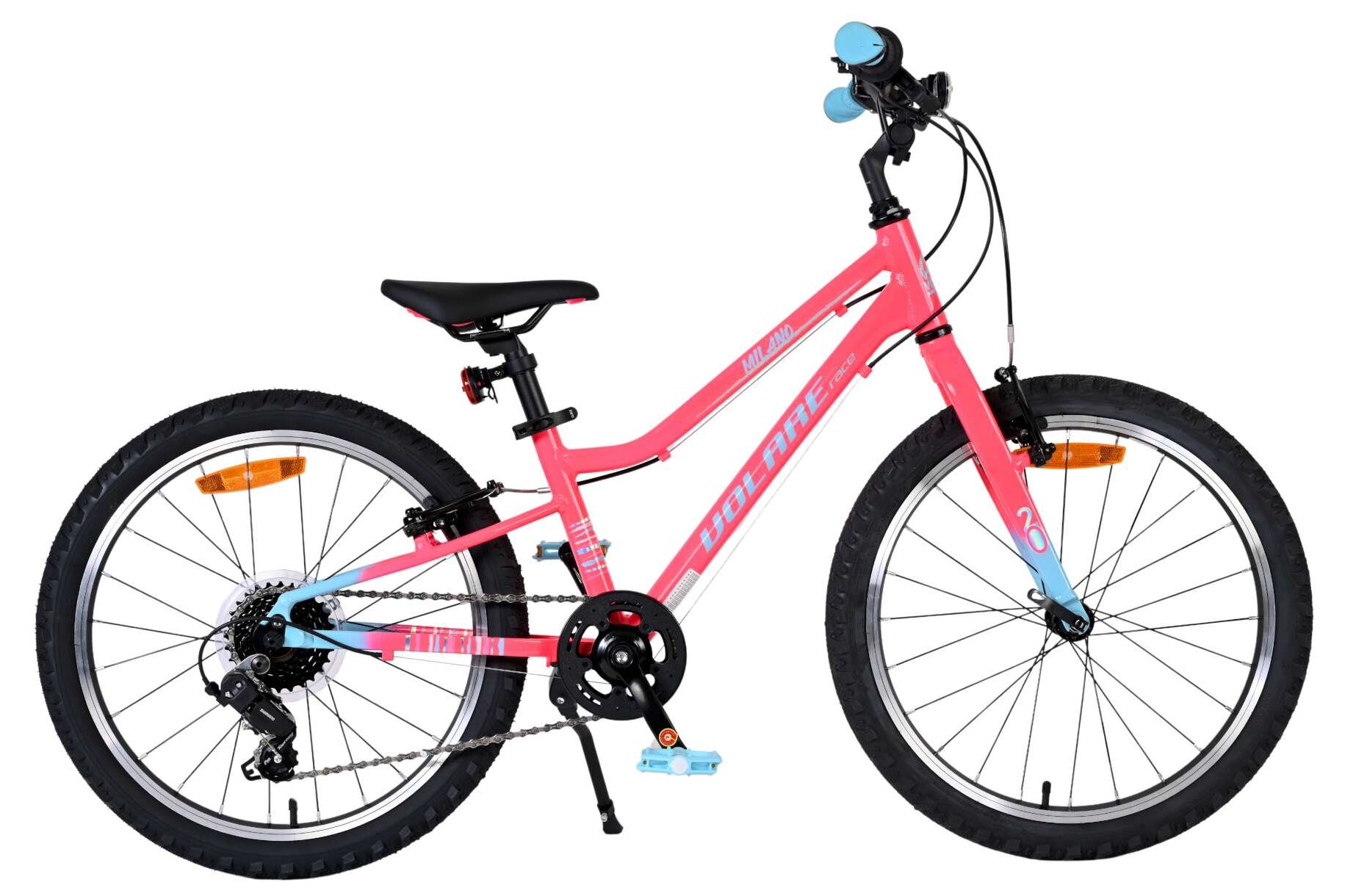 Volare Kinderfahrrad Milano f&uuml;r M&auml;dchen 20 Zoll Kinderrad in Rosa, 6 G&auml;nge 