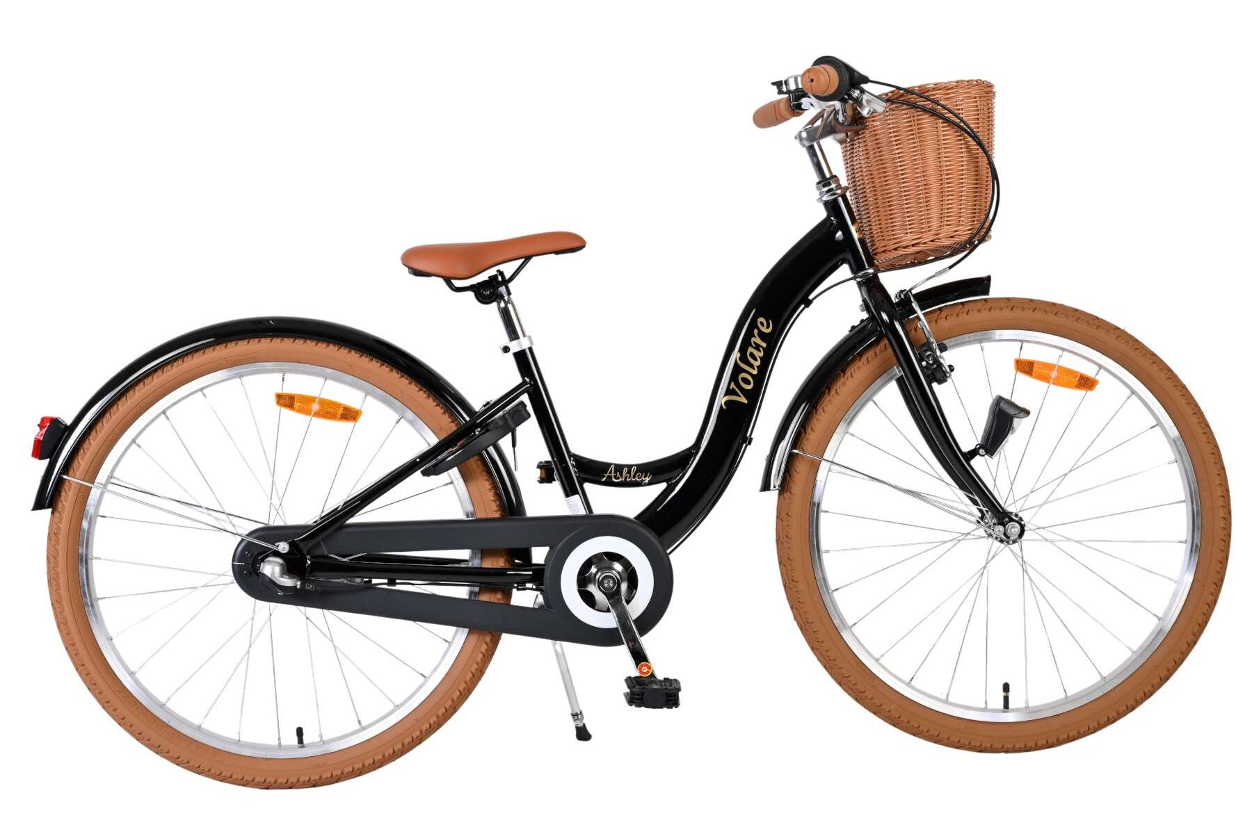 Volare Kinderfahrrad Ashley f&uuml;r M&auml;dchen 24 Zoll Kinderrad in Schwarz, Shimano Nexus 3 
