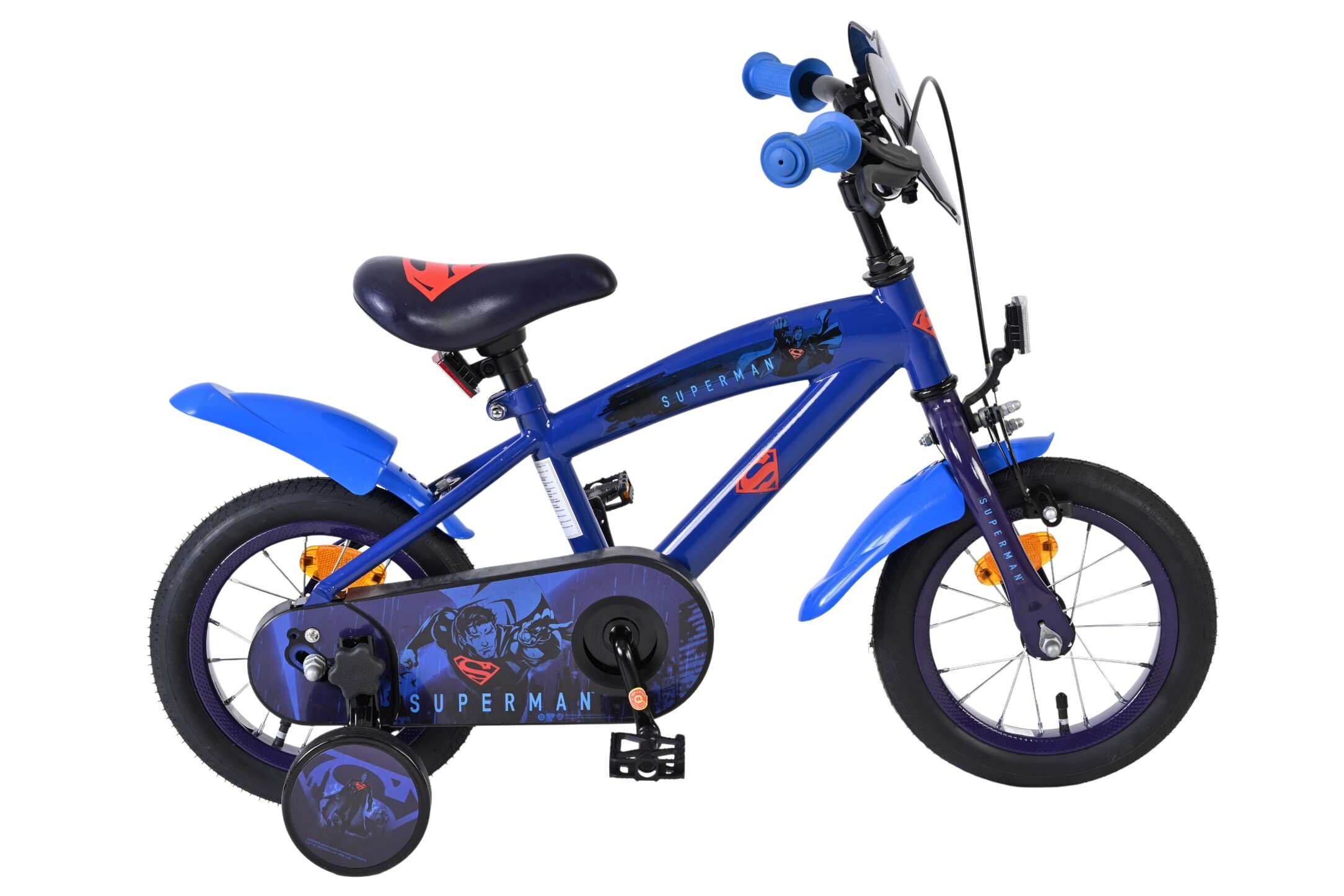 Volare Kinderfahrrad Superman f&uuml;r Jungen 12 Zoll Kinderrad in Blau 