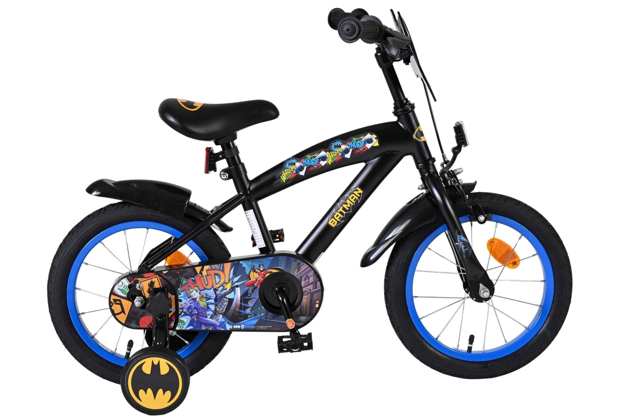 Volare Kinderfahrrad Batman f&uuml;r Jungen 14 Zoll Kinderrad in Schwarz 