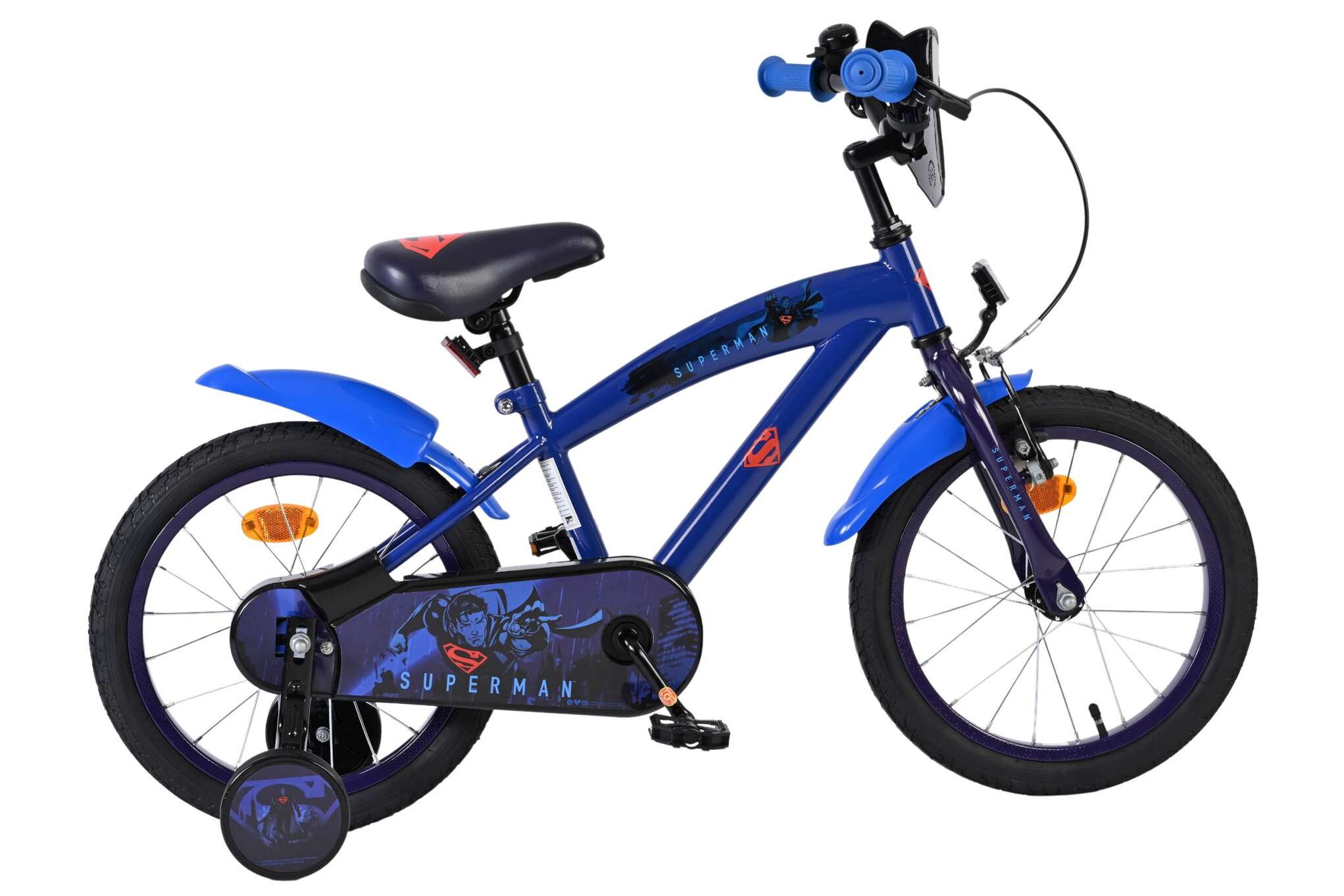 Volare Kinderfahrrad Superman f&uuml;r Jungen 16 Zoll Kinderrad in Blau 