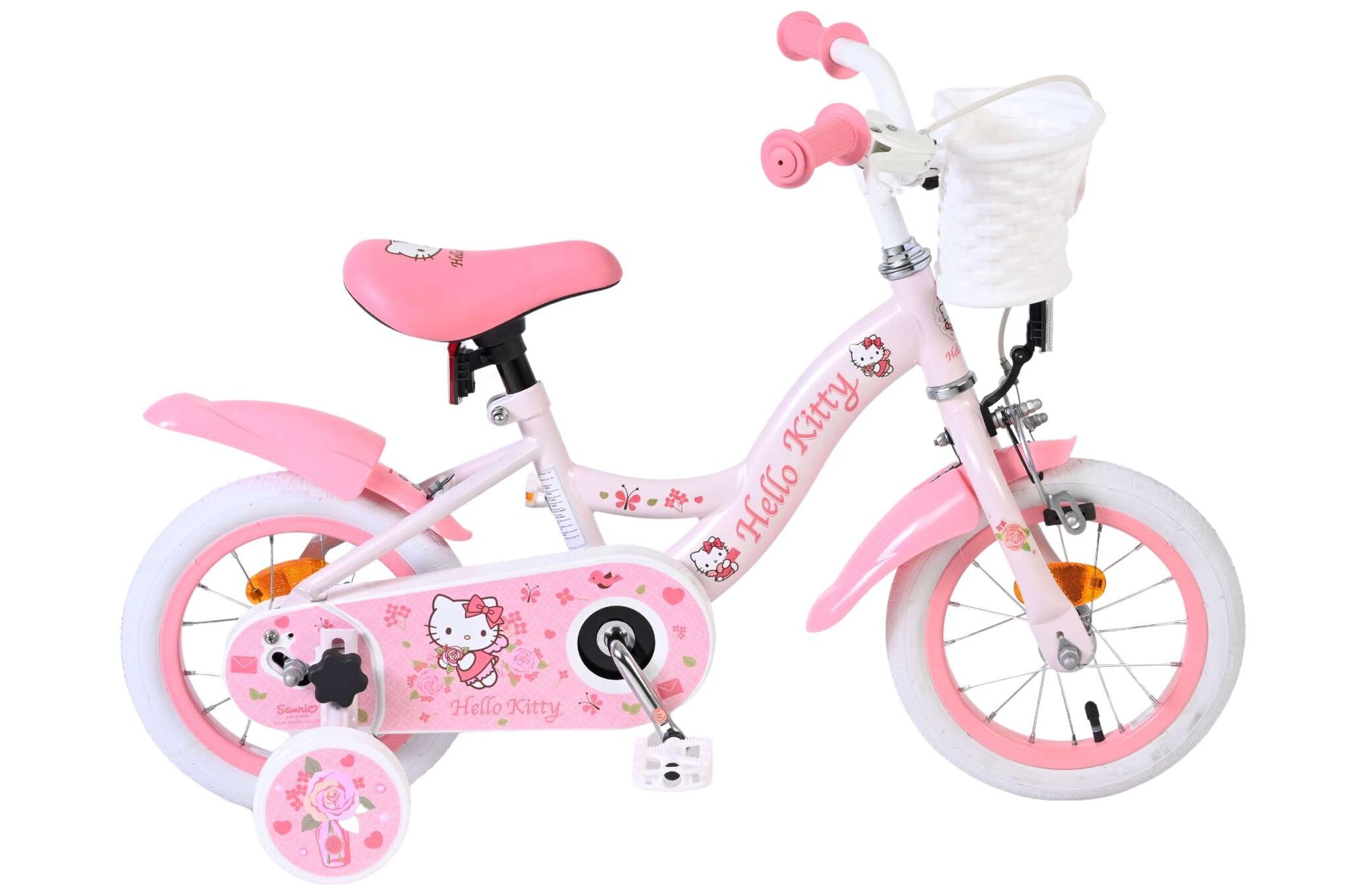 Volare Kinderfahrrad Hello Kitty f&uuml;r M&auml;dchen 12 Zoll Kinderrad in Rosa 