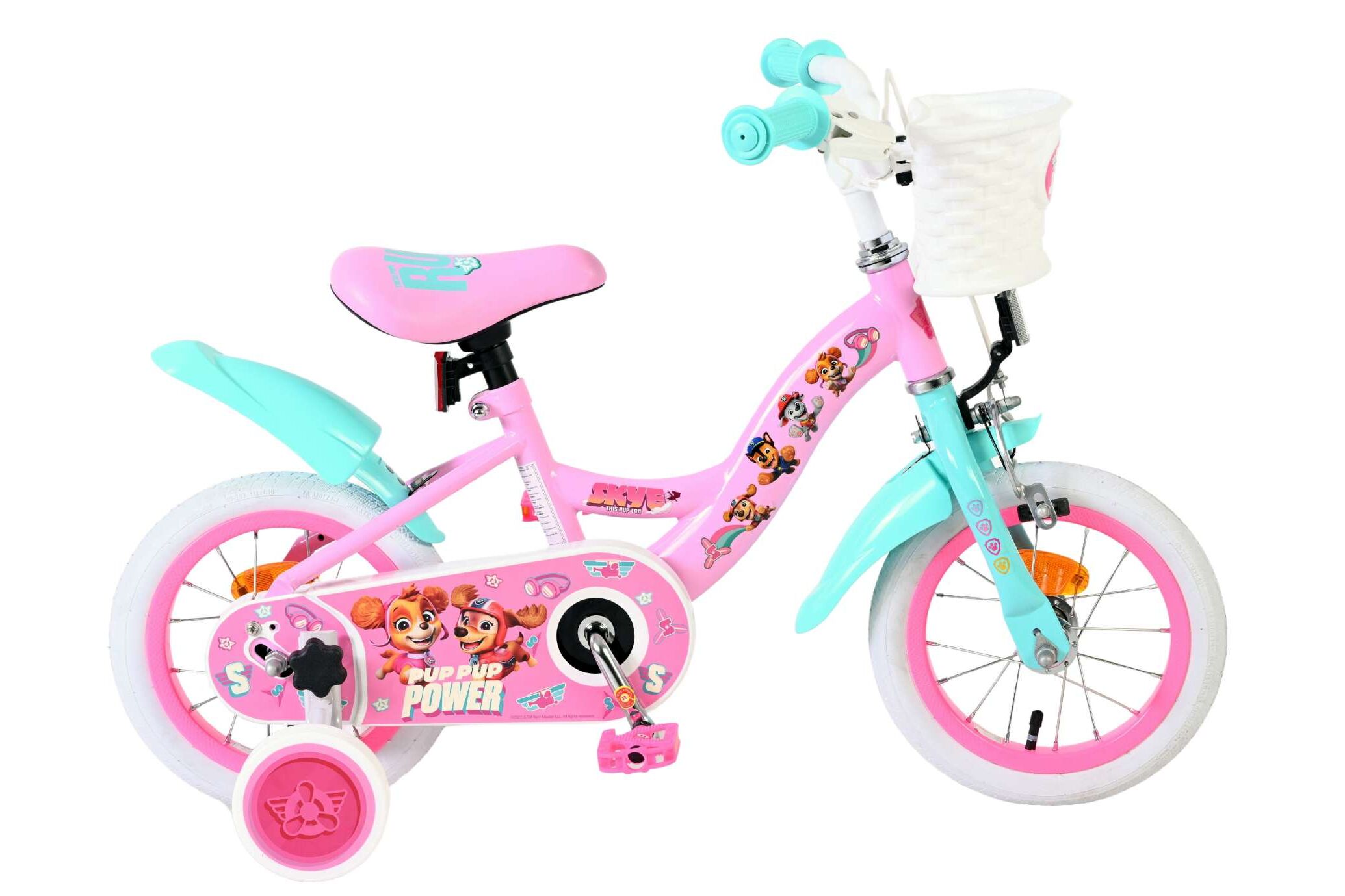 Volare Kinderfahrrad Paw Patrol f&uuml;r M&auml;dchen 12 Zoll Kinderrad in Rosa 